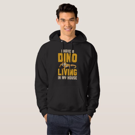 I Have A Dino Living In My House Lizard Bearded Dr Hoodie (Voorkant volledig)
