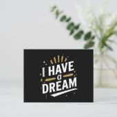 I Have a Dream Inspirational Typography Art Briefkaart (Staand voorkant)