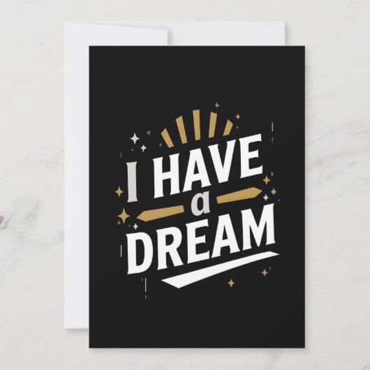 I Have a Dream Inspirational Typography Art Feestdagenkaart (Voorkant)