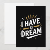 I Have a Dream Inspirational Typography Art Feestdagenkaart (Voorkant / Achterkant)