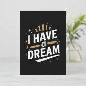 I Have a Dream Inspirational Typography Art Feestdagenkaart (Staand voorkant)