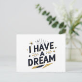 I Have a Dream Inspirational Typography Design Briefkaart (Staand voorkant)