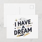 I Have a Dream Inspirational Typography Design Briefkaart (Voorkant / Achterkant)