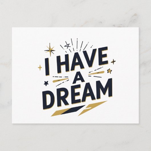 I Have a Dream Inspirational Typography Design Briefkaart (Voorkant)