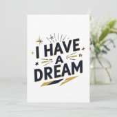 I Have a Dream Inspirational Typography Design Feestdagenkaart (Staand voorkant)