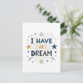 I Have a Dream Starburst Typography Art Briefkaart (Staand voorkant)