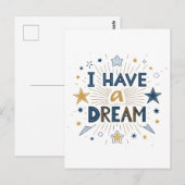 I Have a Dream Starburst Typography Art Briefkaart (Voorkant / Achterkant)
