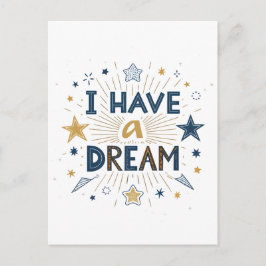 I Have a Dream Starburst Typography Art Briefkaart