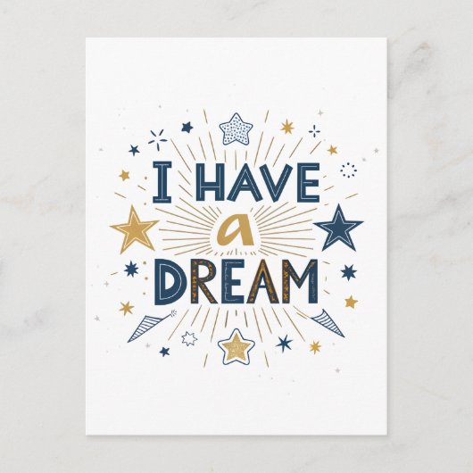 I Have a Dream Starburst Typography Art Briefkaart (Voorkant)