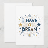 I Have a Dream Starburst Typography Art Feestdagenkaart (Voorkant / Achterkant)