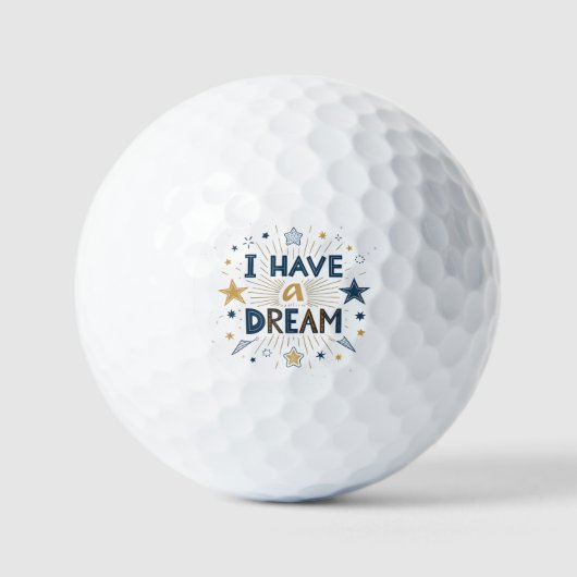 I Have a Dream Starburst Typography Art Golfballen (Voorkant)