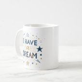 I Have a Dream Starburst Typography Art Koffiemok (Voorkant links)