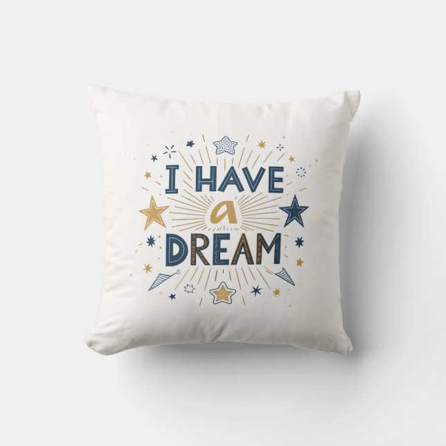 I Have a Dream Starburst Typography Art Kussen (Voorkant)