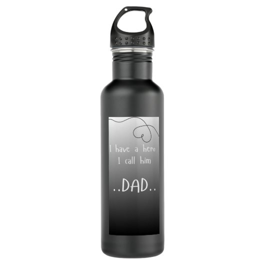 I have a hero I call him dad | water bottle Waterfles (Voorkant)