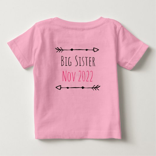 I have a secret, big sister customizable date (Achterkant)