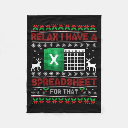 I Have A Spreadsheet For That Christmas Ugly Sweat Fleece Deken (Voorkant)