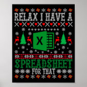 I Have A Spreadsheet For That Christmas Ugly Sweat Poster (Voorkant)