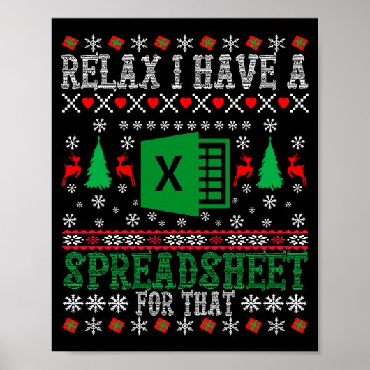 I Have A Spreadsheet For That Christmas Ugly Sweat Poster (Voorkant)
