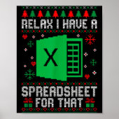I Have A Spreadsheet For That Christmas Ugly Sweat Poster (Voorkant)