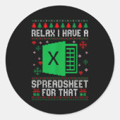 I Have A Spreadsheet For That Christmas Ugly Sweat Ronde Sticker (Voorkant)