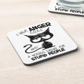 I Have Anger Issues Funny Cat Lover Gift Bier Onderzetter (Linkerzijde)