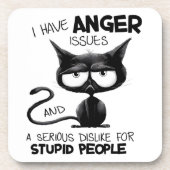 I Have Anger Issues Funny Cat Lover Gift Bier Onderzetter (Voorkant)
