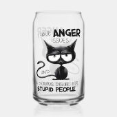 I Have Anger Issues Funny Cat Lover Gift  Blikvorm Glas (Voorkant)