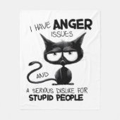 I Have Anger Issues Funny Cat Lover Gift Fleece Deken (Voorkant)