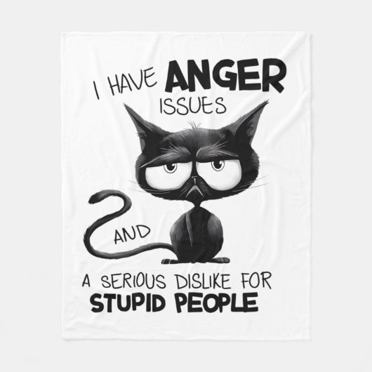 I Have Anger Issues Funny Cat Lover Gift  Fleece Deken (Voorkant)