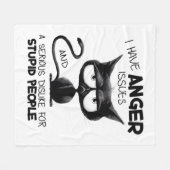I Have Anger Issues Funny Cat Lover Gift  Fleece Deken (Voorkant (Horizontaal))