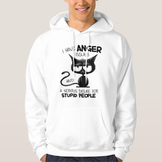 I Have Anger Issues Funny Cat Lover Gift Hoodie (Voorkant)