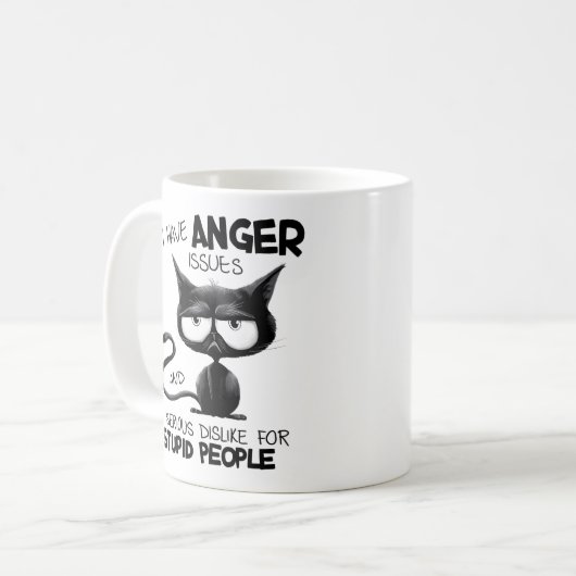 I Have Anger Issues Funny Cat Lover Gift Koffiemok (Voorkant links)