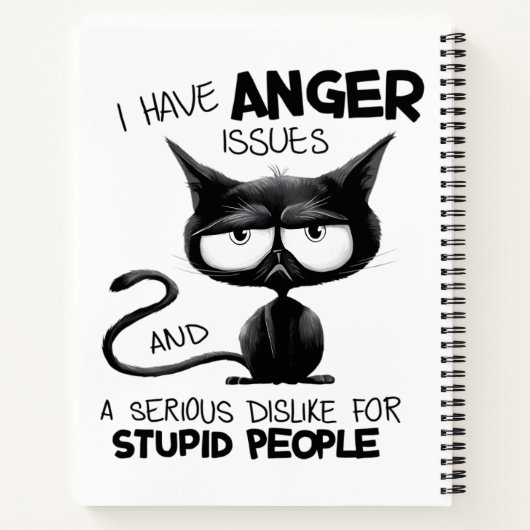 I Have Anger Issues Funny Cat Lover Gift  Notitieboek (Achterkant)