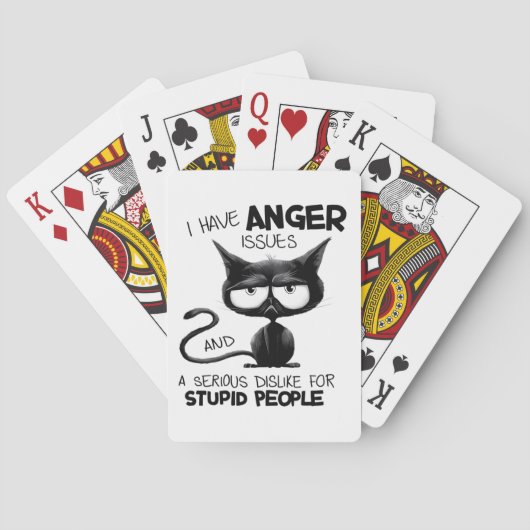 I Have Anger Issues Funny Cat Lover Gift  Pokerkaarten (Achterkant)