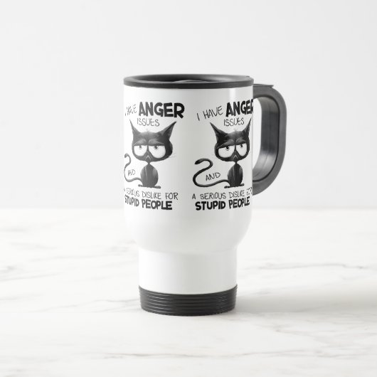I Have Anger Issues Funny Cat Lover Gift Reisbeker (Voorkant rechts)
