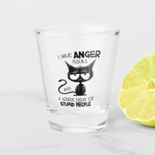 I Have Anger Issues Funny Cat Lover Gift  Shot Glas (Voorkant)