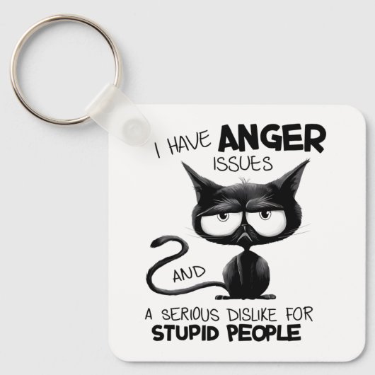I Have Anger Issues Funny Cat Lover Gift Sleutelhanger (Voorkant)