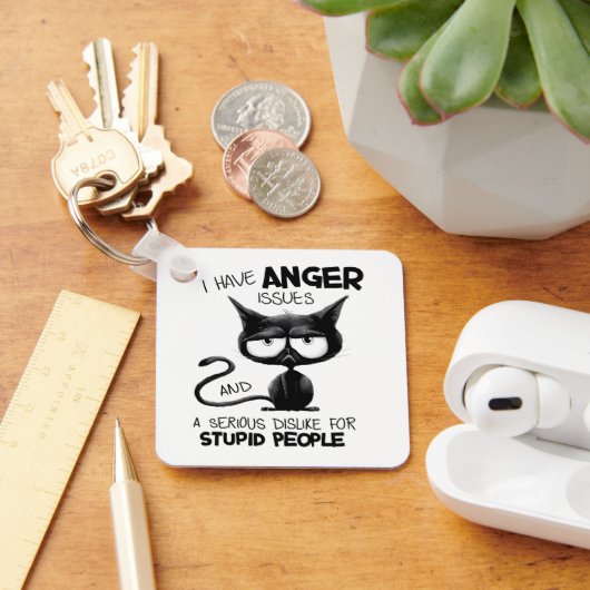 I Have Anger Issues Funny Cat Lover Gift  Sleutelhanger (Bureau)