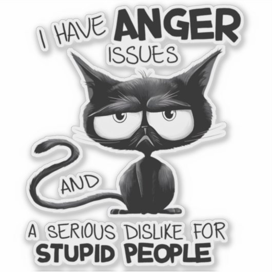 I Have Anger Issues Funny Cat Lover Gift  Sticker (Voorkant)
