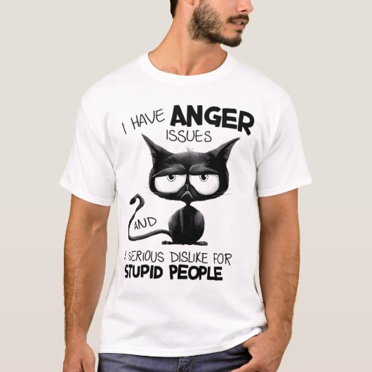 I Have Anger Issues Funny Cat Lover Gift  T-shirt (Voorkant)