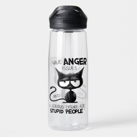 I Have Anger Issues Funny Cat Lover Gift  Waterfles (Achterkant)