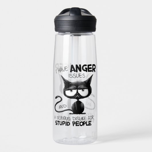I Have Anger Issues Funny Cat Lover Gift Waterfles (Voorkant)