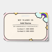 I Have Autism ID Personalized Autistic Name Badge (Achterkant)