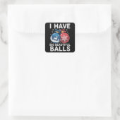 I Have Big Beautiful Balls Christmas Funny Couple Vierkante Sticker (Tas)