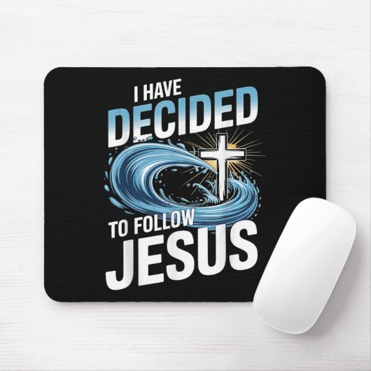 I Have Decided To Follow Jesus Cross Water Wave Ba Muismat (Met muis)