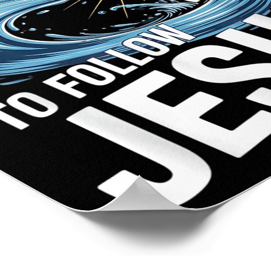 I Have Decided To Follow Jesus Cross Water Wave Ba Poster (Hoek)