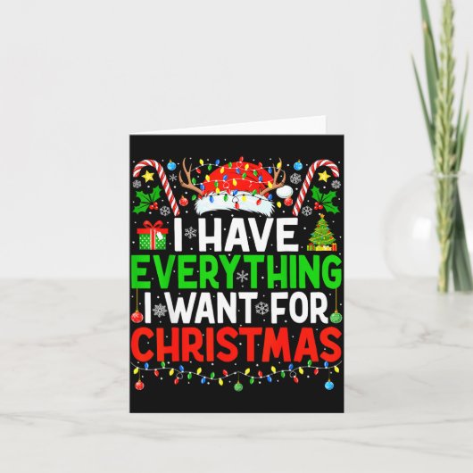 I Have Everything I Need Couples Pajamas Christmas Kaart (Voorkant)