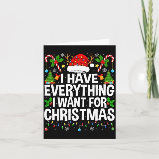 I Have Everything I Need Couples Pajamas Christmas Kaart (Voorkant)