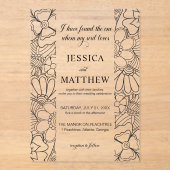 I Have Found the One Song of Solomon Floral Acryl Uitnodigingen (Voorkant)