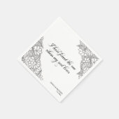 I Have Found theBlack and White Floral  Servet (Hoek)